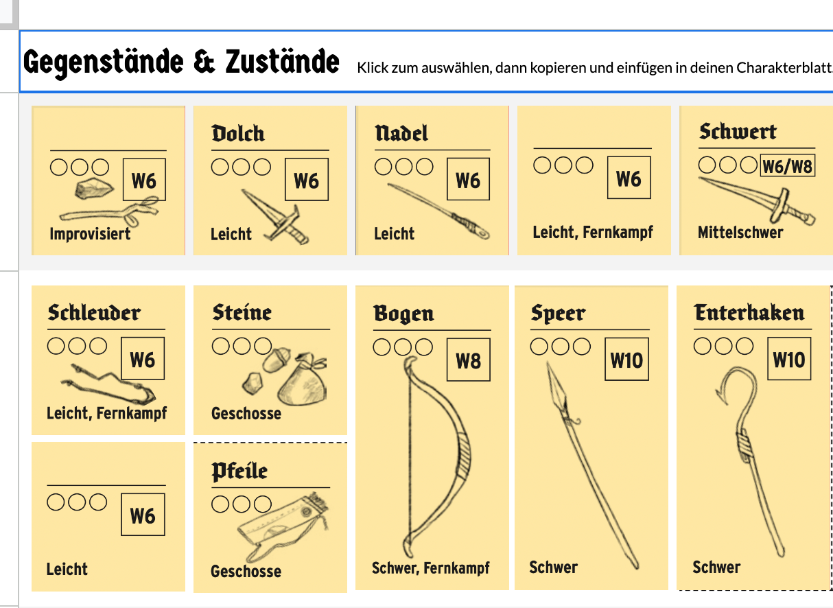 Blaupause von Mausritter Charakterbogen v1.0
